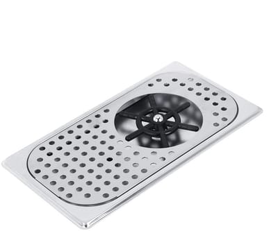 Dailygoods- Glazenwasser Automatisch - Glazenwasserset - Ruitenreiniger - Glazenborstel - Professioneel - Roestvrij Staal 33x18x7 cm - Kopjespoeler