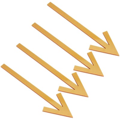 Dailygoods- Pijlbordstickers 4 stuks - Zelfklevende Acryl Stickers - Directionele Vloer/Muurmarkering - Gouden Markering - Slijtvast/Waterdicht - 210 × 59 mm - Markeringstickers