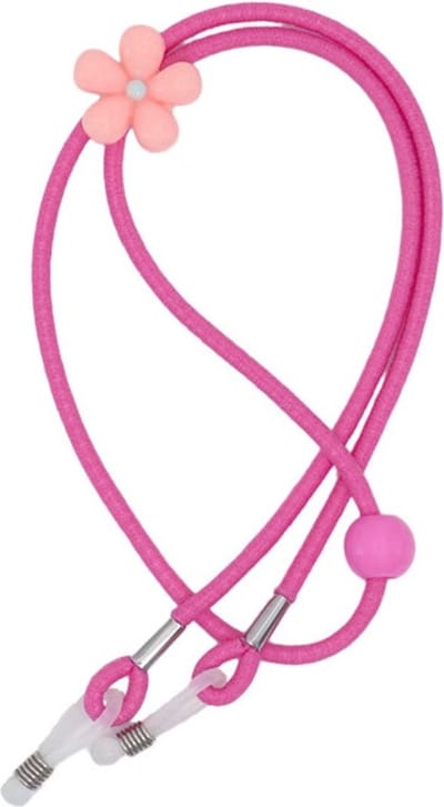 Fako Bijoux® - Brillenkoord - Kids - Elastisch - Bloem - Roze