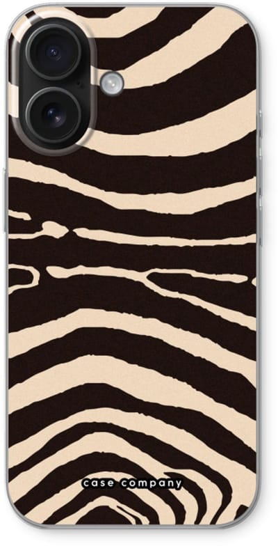 Case Company® - Hoesje geschikt voor iPhone 16 hoesje - Arizona Zebra - Soft Cover Telefoonhoesje - Bescherming aan alle Kanten en Schermrand
