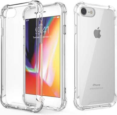 LuxeBass Hoesje geschikt voor Iphone 7 plus siliconen hoesje / iphone 8 plus Siliconen hoesjes / Doorzichtige iPhone 7 / 8 plus achterkant met uitgestoken hoeken / Anti schock - telefoonhoes - gsm hoes - gsm hoesjes