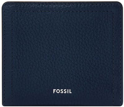 FOSSIL Leren portemonnee Logan RFID Small Bifold Insignia Blue donkerblauw