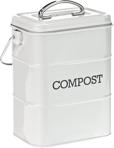 Metalen Keukencompostbak - Frans Grijs - 3 Liter - Perfect voor Keukenblad