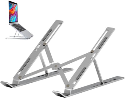 longziming -Laptopstandaard Aluminium – Verstelbaar 6 Hoeken, Opvouwbaar & Antislip, Ergonomisch voor Laptops en Tablets tot 15,6 inch – Lichtgewicht en Duurzaam