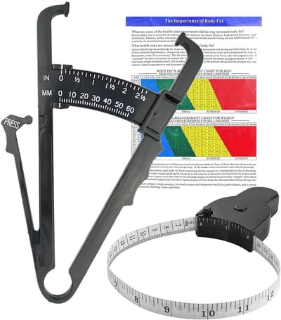 Meetlint en Lichaamsvettang Set - Dubbelzijdig Intrekbaar Meetlint (152 cm) voor Gewichtsverlies en Lichaamsmetingen
