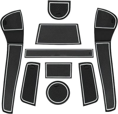 Anti-slip Mat Set voor VW UP, Seat MII en Skoda Citigo 2013-2024 - Rubber, Console, Opberging, 9 Stuks (Wit)