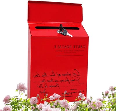 Brievenbus Muurbevestiging - Buitenpostbak Afsluitbaar - Post Veilig Ontvangen - Anti-diefstal Ontwerp - 30x23x6 cm - Rood