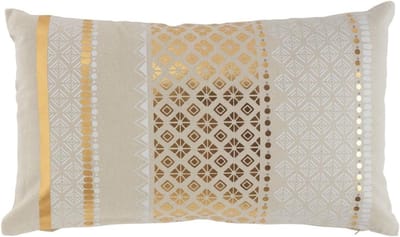 Decoratieve Kussen in Beige en Goud 30 x 50 cm met Rits - Zacht en Modern Kussen voor Bank of Stoel, Inclusief Vulling
