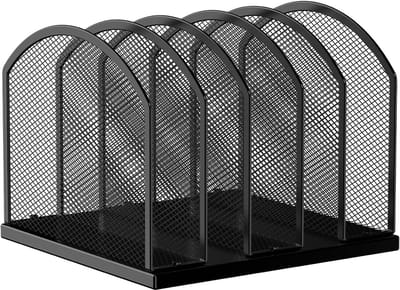 Bureau Organizer - Documenten Sorteerder - Kantoor Organisatie - Vijf Secties - 25x23.5x13 cm - Zwart