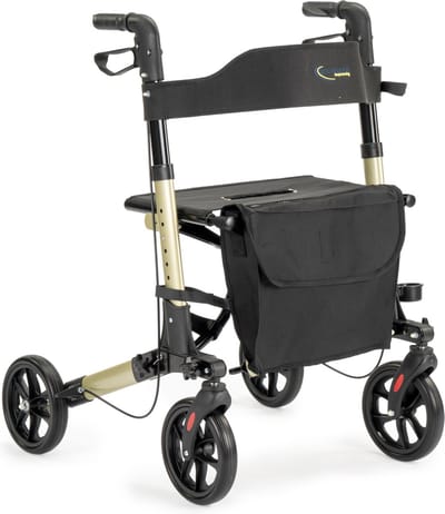 MultiMotion City Lichtgewicht rollator - Champagne - Compact Opvouwbaar - PU banden
