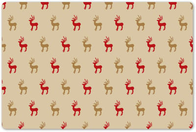 Placemats 45x30 cm - Placemat kunststof - 1 stuk - Patroon - Herten - Beige - Borden onderleggers - Decoratie voor op tafel - Keuken tafeldecoratie accessoires - Vinyl onderlegger - Tafelversiering