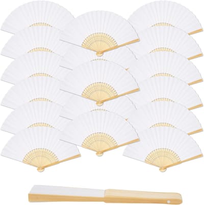 18 Stukken Bruiloft Fans - Witte Vouw Fans - Papieren Fans voor Zomer Feest - Decoratie voor Bruiloft - Doopfeest - Picknick - DIY