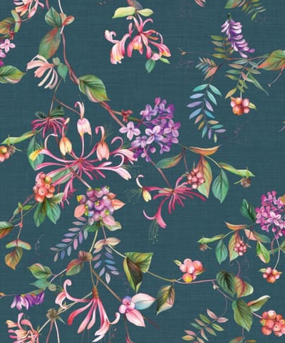 Flora - Behang - Bloemenbehang - Vliesbehang - Behang woonkamer - Structuur - Beige - Scandinavisch - Behang - 0,53 x 10,05 M.