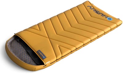 Husky dekenslaapzak Gizmo 2024 -5°C Mustard 220 x 90 cm - Geel met grijs