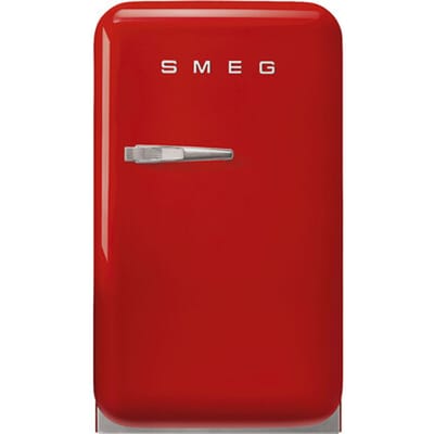 SMEG Koelkast Retro Vrijstaande ijskast Koelkast, Jaren 50, Enkeldeurs, Vrijstaand , Positie scharnier: Rechts, Rood