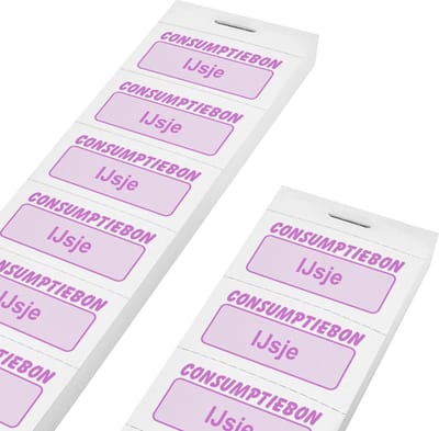 CombiCraft Consumptiebonnen ijsje 10 per strip licht grijs - per 1000 bonnen