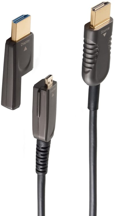 S-Impuls Actieve optical fiber HDMI kabel met smalle connector - versie 2.0 (4K 60Hz HDR) - 10 meter