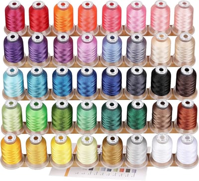 Famanu – Polyester machineborduurgaren set in diverse kleuren, geschikt voor de meeste borduur- en naaimachines