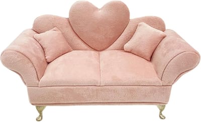 Luxe Fluweel Poppenhuismeubels: Multifunctionele Sieradendoos & Bank voor Poppenhuis 1/6