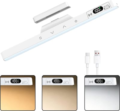 KZQ Led Onderkastverlichting met Afstandsbediening – Magnetische Lichtbalk met Verstelbare Kleurtemperatuur voor Spiegel, Make-up & Slaapkamer – Plakken zonder Boren, 1 Stuk