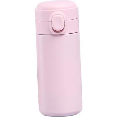 Geïsoleerde Fles Pop-up Deksel 420ml Mini Schattig Dubbelwandig Vacuüm Draagbaar Roestvrij Staal Geïsoleerd Pink white