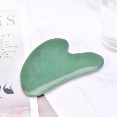 LOUZIR Premium GuaSha gezichtstool- Groen Quartz Roller- gezicht schraper- 100% Natuurlijke Steen