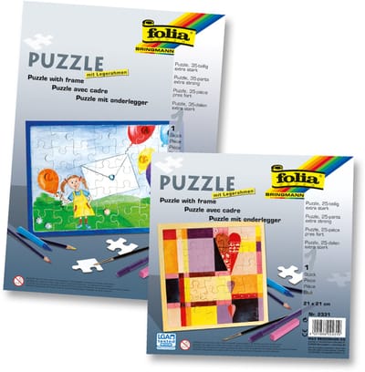 Folia Blanco Puzzel DIN A4 35 stukjes | Lege DIY Puzzel om Zelf te Beschilderen | Knutselpuzzel Creatief & Persoonlijk Cadeau | Creatieve Hobbyactiviteit