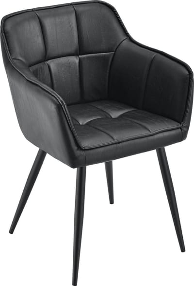 Eetkamerstoel Birmingham set van 2 fauteuils 81x57x53 cm zwart [en.casa]