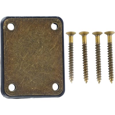 Elektrische Gitaar Halsplaat Bas Versterkend Metalen Accessoires 4 Gaten met Schroeven brown