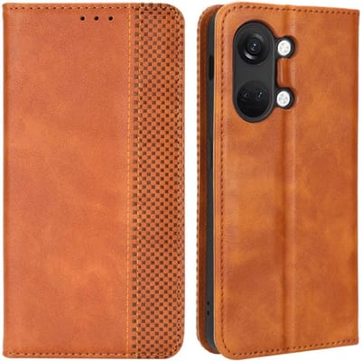 Coverup Hoesje - Geschikt voor OnePlus Nord 3 Hoesje - Coverup Vintage Style Book Case - Bruin