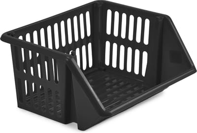 Whitefurze Mand/organiser - stapelbaar - zwart - 35 x 29 x 17 cm