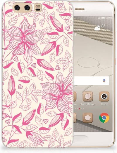 Huawei P10 Plus TPU Case Pink Flowers