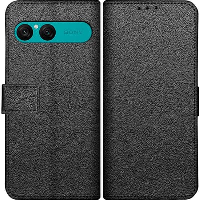 Just in Case hoesje geschikt voor Sony Xperia 10 VII Hoesje met Pasjeshouder - Bookcase Classic - Zwart