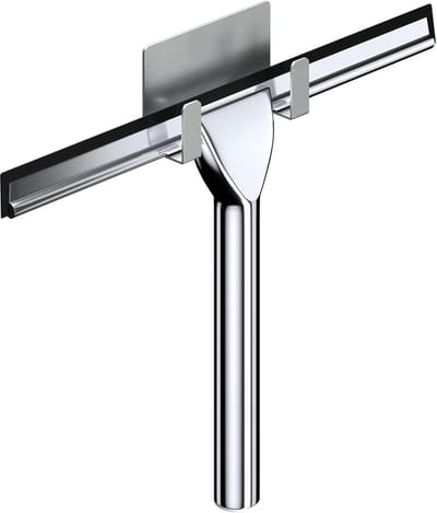 Famanu - Chroomkleurige douchetrekker 25 cm met ophanghaak en rubberen lip