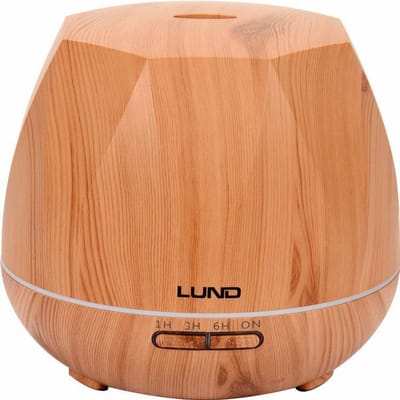 LUND 66903 Aroma Diffuser & Luchtbevochtiger - 500 ml - Aromatherapie - Met Afstandsbediening - LED Verlichting - Houtlook Licht Eiken - 12W