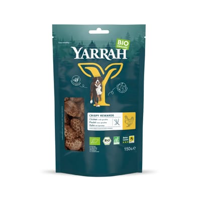 150g Yarrah Bio oven-gedroogde Crispy Rewards hondensnacks