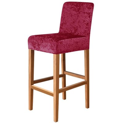 Crushed Velvet Barkruk Stoelhoes Spandex Stretch Korte Rug Stoelhoezen Voor Eetkamer Cafe Huis Kleine Maat Zitting Slipcover 1 piece bordeaux