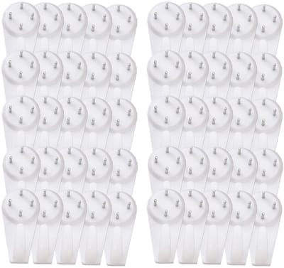 Dailygoods- Fotohaak Set 50 Stuks - Niet-merkende Wandhaak - Foto Hanger - Wandhaak voor Harde Muren - Veilig in Gebruik - Plastic Materiaal