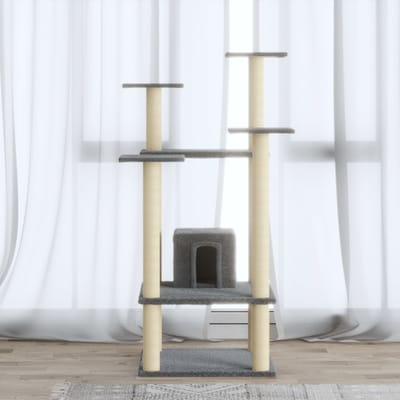 vidaXL - Kattenkrabpaal - met - sisal - krabpalen - 110 - cm - lichtgrijs