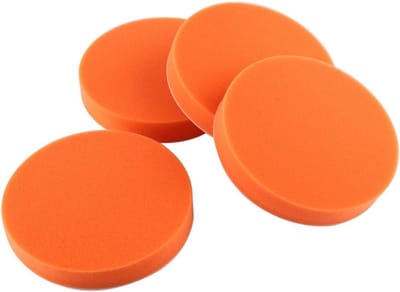 Dailygoods - Polijstpads 3 Inch - Polijstset 12 Stuks - Voor Auto en Boot - Oranjekleurig - Polijstspons - Inclusief Handgreep - Geschikt voor Haakse...