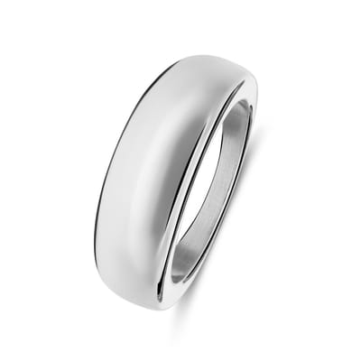 Lucardi Dames Stalen ring - Ring - Staal - Zilverkleurig - 15 / 47 mm