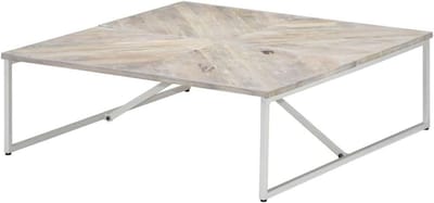Salontafel - Woonkamertafel - Woonkamer Decoratie - Handgemaakt Uniek - 110 x 110 cm - Wit