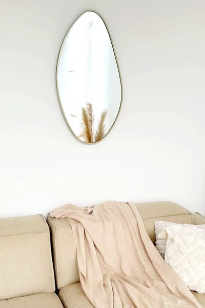 Nordic Style® Organische spiegel 82x46cm - Greige - Scandinavische Spiegels - Overig - Wandspiegel - Badkamerspiegel - Gangspiegel - Wand - Gang - Badkamer