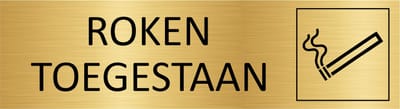 CombiCraft deurbordje Roken toegestaan in goud met tape - 165 x 45 mm