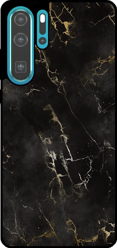 Smartphonica Telefoonhoesje Geschikt voor Huawei P30 Pro met marmer opdruk - TPU backcover case black marble design - Zwart geschikt voor Huawei P30 Pro