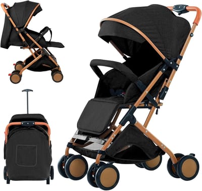 Kinderwagen met badje - Buggy reiswieg - Veilig op reis - Compact opvouwbaar - Tot 25 kg - Zwart