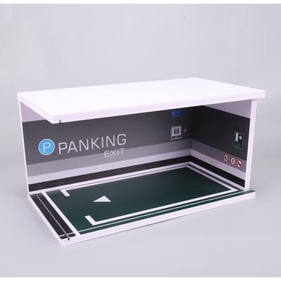 1:18 Automodellen Parkeerplaats Massief Parkeergarage Model Met Verlichting En Acryl Stofkap gray