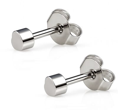 Caflon hartje 4mm zilverkleurige stalen oorknopjes voor oorschieter hypoallergeen steriel verpakt