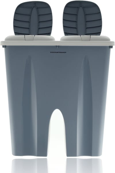 Afvalemmer 50 Liter (2x 25L) - Blauwe Duobin - 2 Compartimenten voor Afvalscheiding - Afvalbak -Keuken Prullenbak