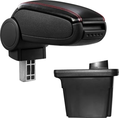 Armsteun Hyundai i30 2007-2012 kunstleer zwart rood stiksel